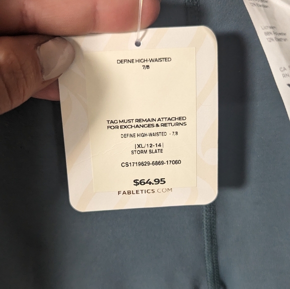 NWT Fabletics Storm Slate Power Hold Leggings XL - Picture 3 of 3